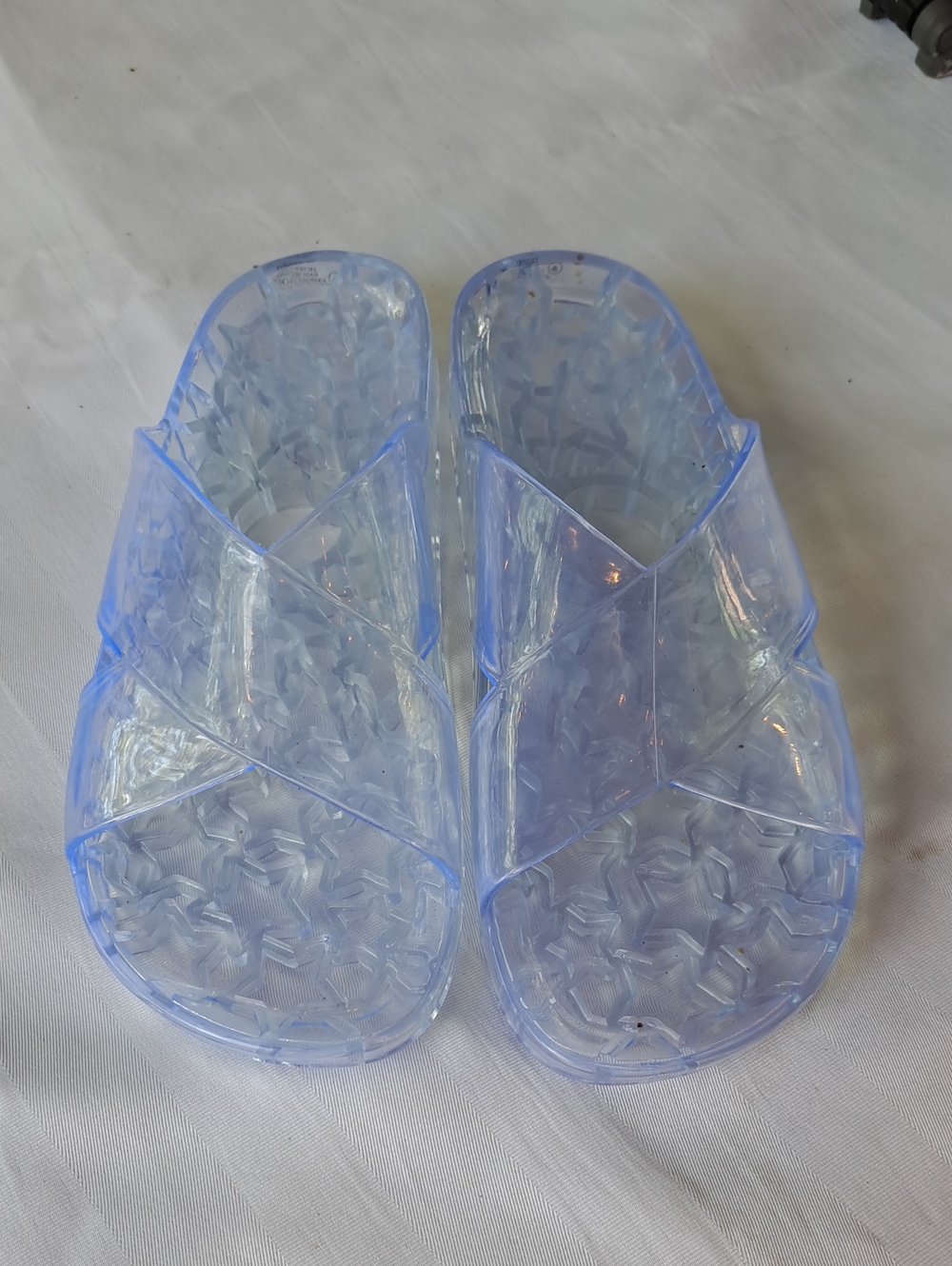 Clear Light Blue Jelly Slide Sandals